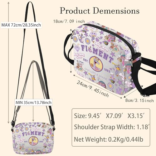 WCGXKO Purple Dragon Crossbody Bag Journey Imagination Gift for Dragon Lover2