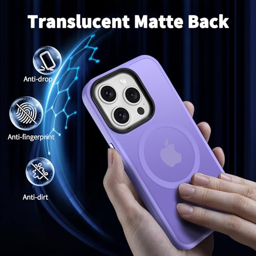 Image of CACOE Magnetic Case for iPhone 15 Pro 6.1 inch, Light Purple