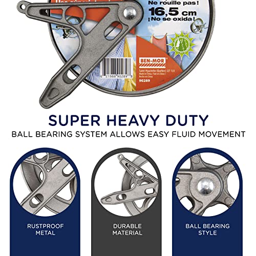 Strata Ball Bearing Style Clothesline Pulley - 6.5'' Heavy Duty Metal, Rustproof Silver For Outdoor Laundry Drying, Line Pulley For Clothes, Coats, Blankets, And More #TOP2