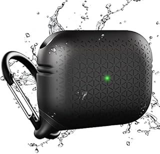 Catalyst- Waterproof Case for AirPods Pro(1st & 2nd Generation) - Premium Edition.Compatible Wireless Charging, One-Piece Design, High Drop Protection, with Carabiner, Soft-Touch - Black