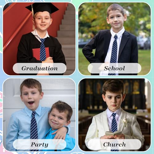 Striped Boy Ties Pre-tied Neckties for Boys Kids Adjustable Boys Ties Neckties for Graduation School Uniforms Casual4