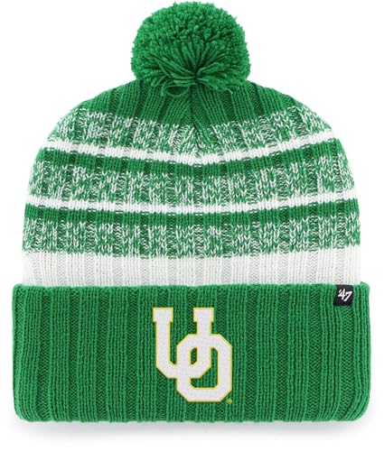 47 Oregon Ducks Green Cuff Tavern Beanie Hat with Pom - Premium Cuffed Knit Hat