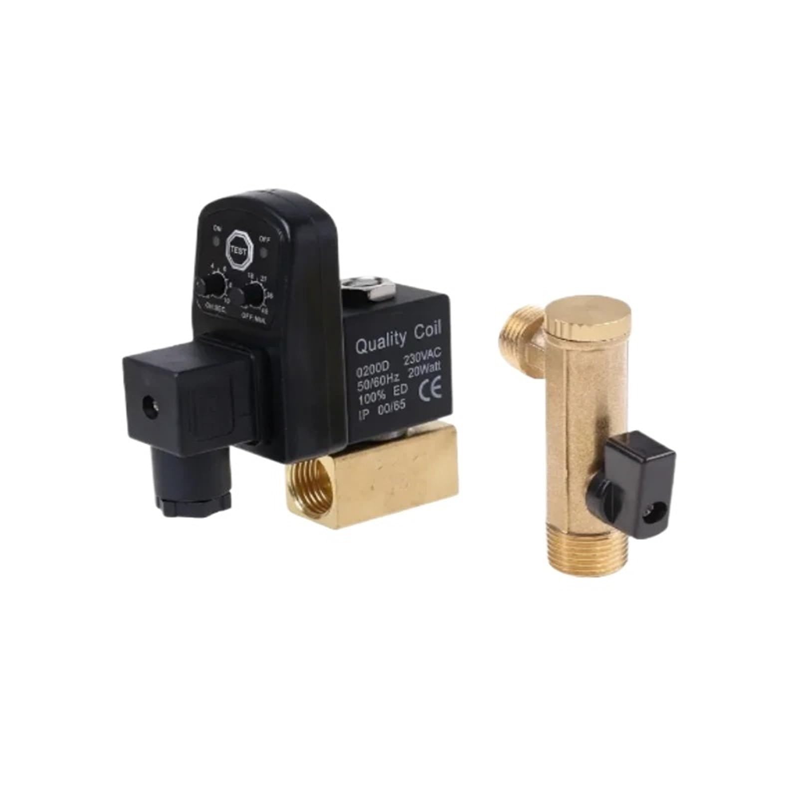 Électrovanne de purge automatique robuste type séparé minuterie réglable 1/2" DC24V