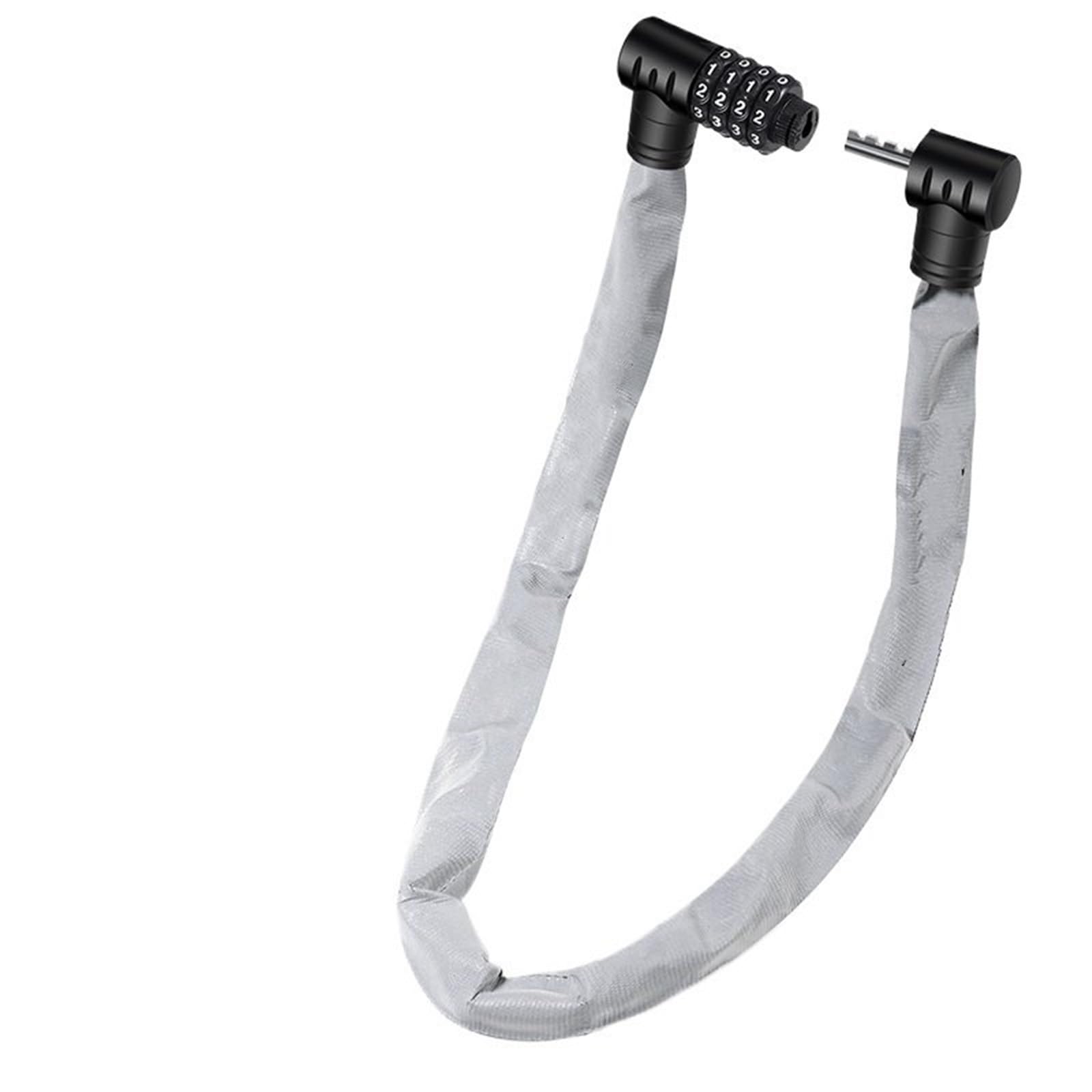 Hdrtcbu White-About 72Cm Chain Lock Reflective Motorcycle Chain Lock 72/75Cm Zinc Alloy Bicycles Anti-Theft Portable Mtb Road Bike Password Padlock Motorbike Lock(White-About 72Cm)