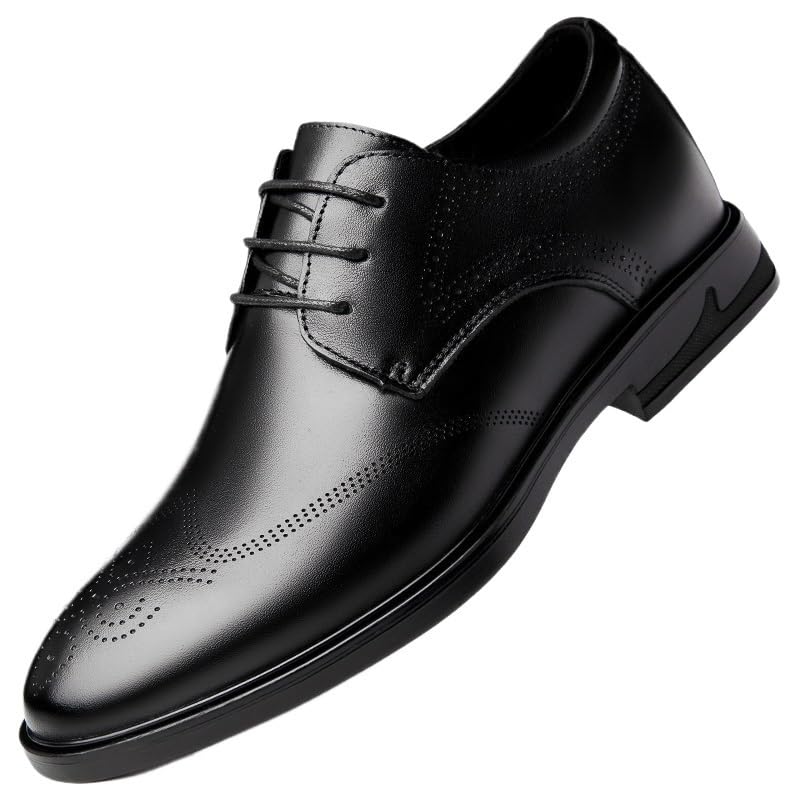 Business Formal Shoes Dress Oxford for Men's Spanish Leather Lace-up Pointed Toe Anti-Slip Non Slip Prom Wedding