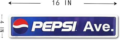Miniatura 2 de HCHANA Letrero de metal de metal de Pepsi Ave (16 x 4 pulgadas)