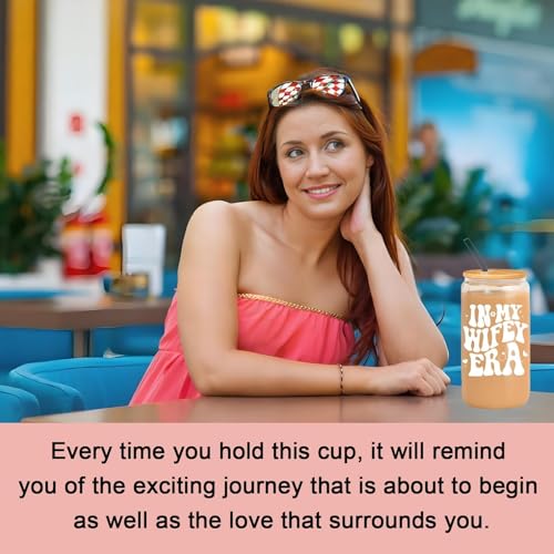 louuuou 2 Pcs Bride to Be Gifts Cup Set, Bride Gifts, Bridal Shower Gift, Brides Glass Gift for Brides with Lids Straws Suitable for Just Married Ladies Girls Best Friend - Image 4