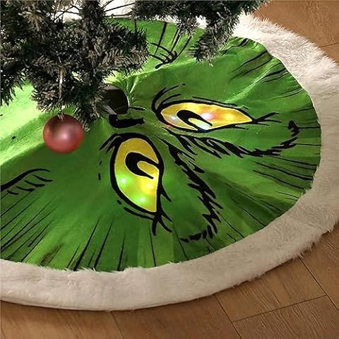 Large Green Grinch Christmas Tree Skirt Cover