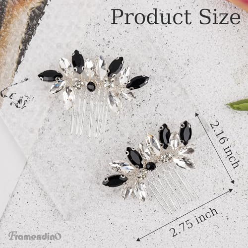 Peines con cristales plateados 2 pack miniatura 2