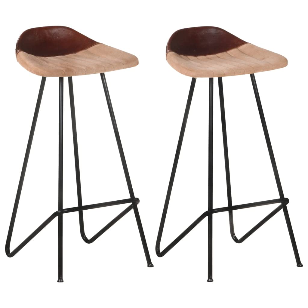 Tabouret de bar gain de place de 45 cm avec assise en cuir confortable pour petits espaces