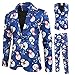 Produktbild D-Rings Elegant Blazer Drucken Strickjacke Weihnachtsjacke Weihnachtsanzug Herren Freizeit Festmantel Ballanzug Hochzeitsanzug MäNner Langarm Einreiher Weihnachtem Suit Coat