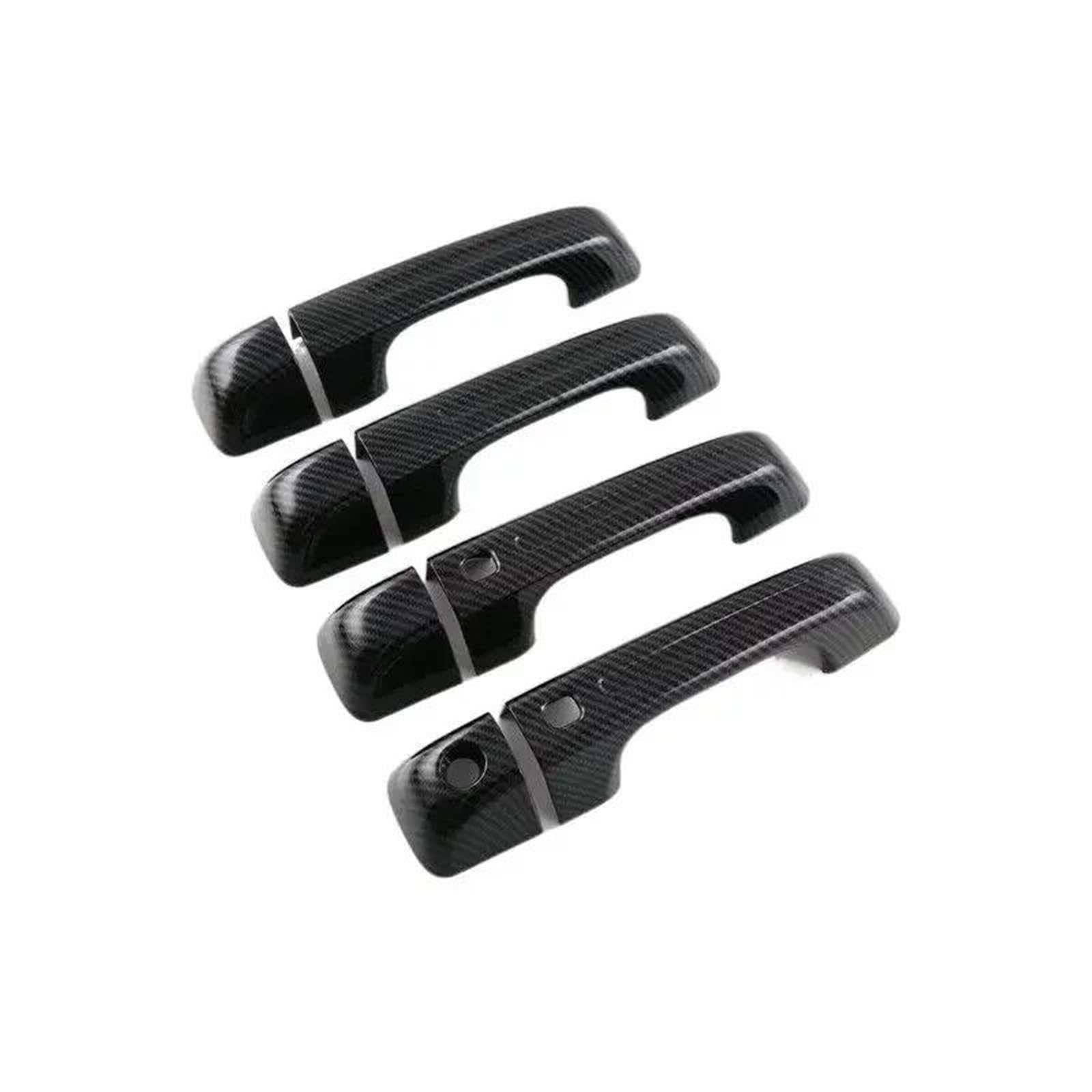 Yytemd Carbon Fiber Smart Car Exterior Door Handle Cover Moulding Trim Protective Accessorie For Ram 1500 2019-2024 Chrome(Carbon Fiber Smart)