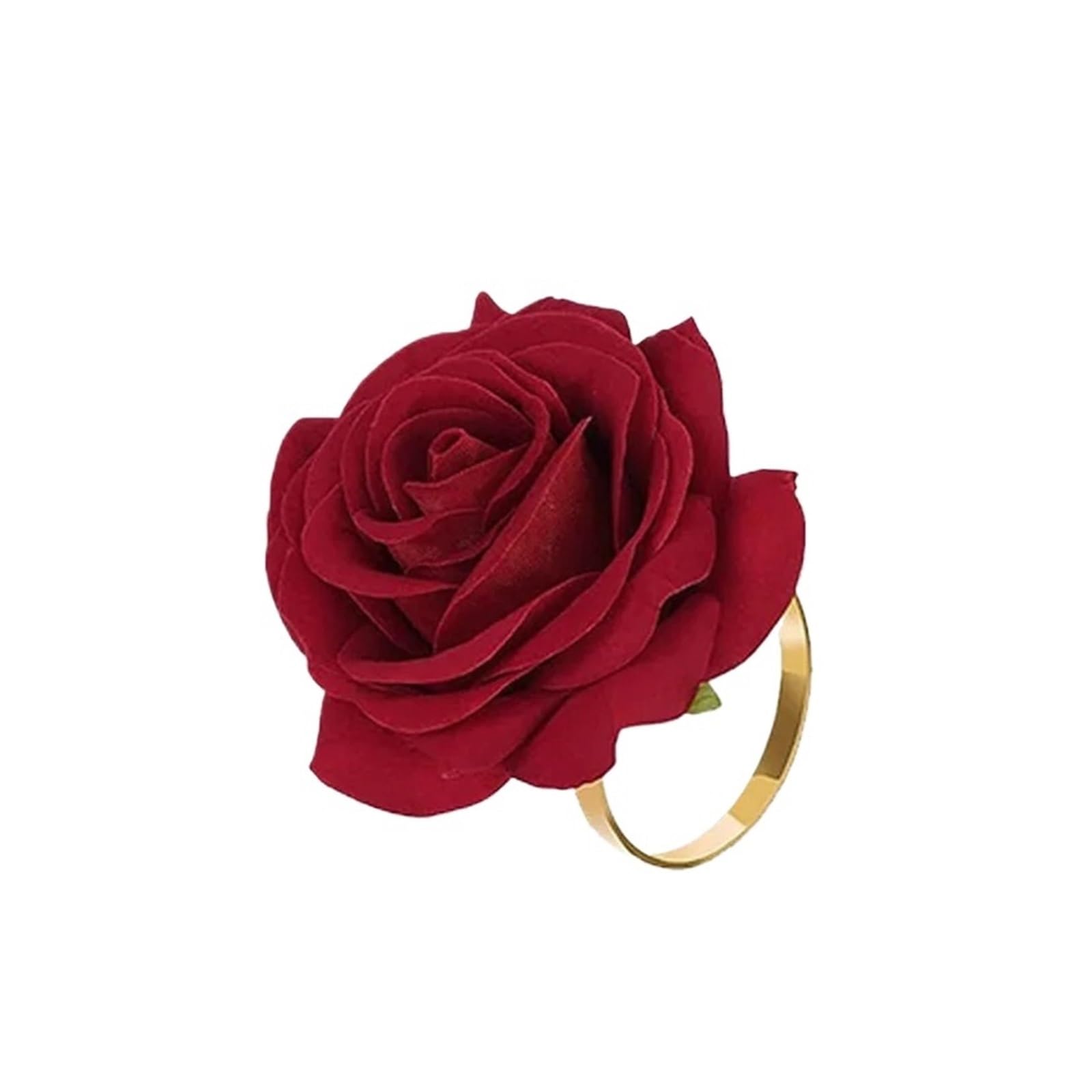 12Pcs Red Rose Napkin Rings for Wedding Valentine Banquet Christmas Decor