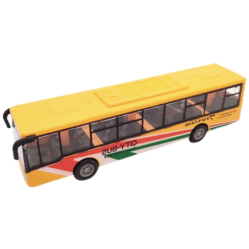 NyaSaa Pull Back School Bus, Die-cast Metal Toy Vehicles School Bus, Bus Toy Vehicles, Bus Toy Car Model Pull Back Express Line Bus Tour Kids Gifts - Yellow