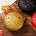 Facmogu 6 Inches 11 Notes Steel Tongue Drum, Handpan Drum Sound Healing Instruments for Meditation, Musical Education, Yoga, Zen, Hand Drum with Bag Mallets Finger Picks Music Book Stickers - Gold