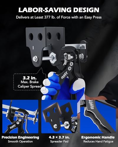 Image of Orion Motor Tech Single Dual Quad Piston Brake Caliper Compressor, Brake Piston Compressor Tool Set for Brake Pad Replacement, Disc Brake Caliper Tool Compatible with Most Cars & Trucks, Black