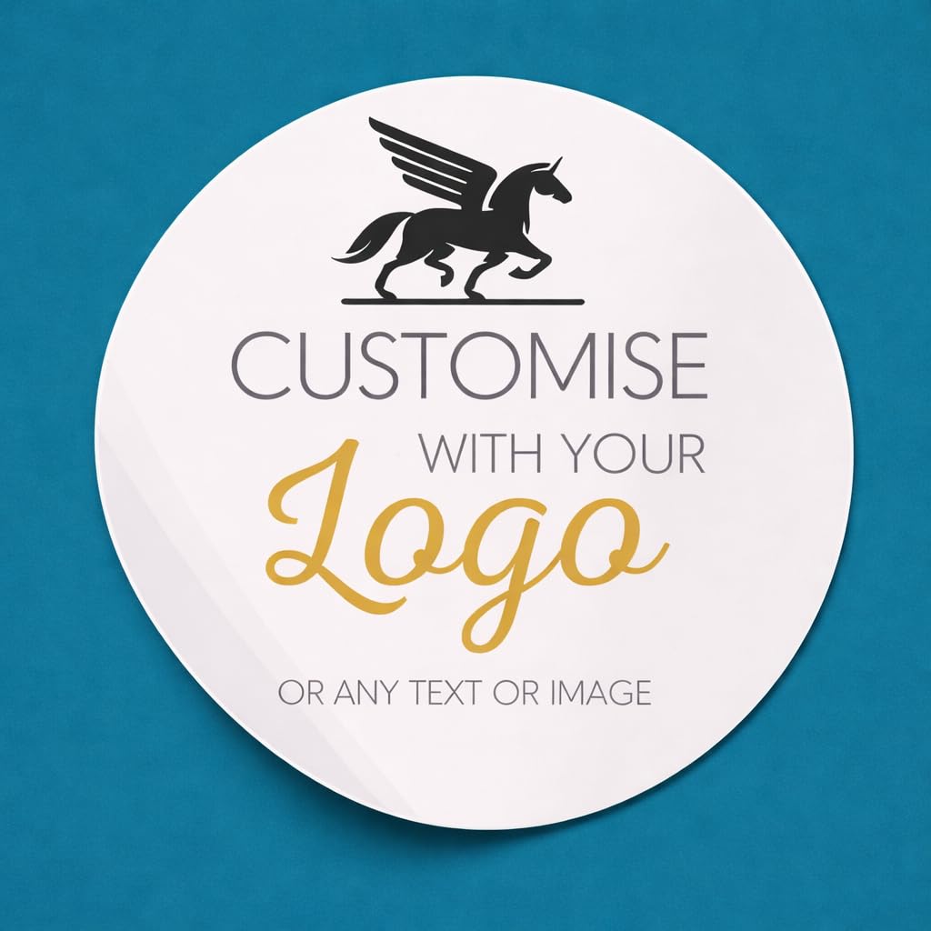 Star Online Gold, Silver, Black, Bronze Waterproof Personalised Circle Stickers Labels – Custom Logo Text Photo, Durable Vinyl, Smudge-Proof Gloss And Matt Finish (45Mm)