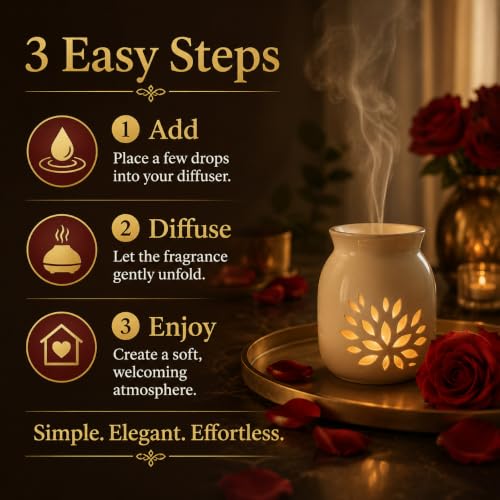 Image of AROMATICO Rose Diffuser Oil with Strong, Long-Lasting Aroma | Refresh Homes, Offices & Showrooms | Aromatherapy, Diffusers, Air Purifiers, Vaporizers - 500ML