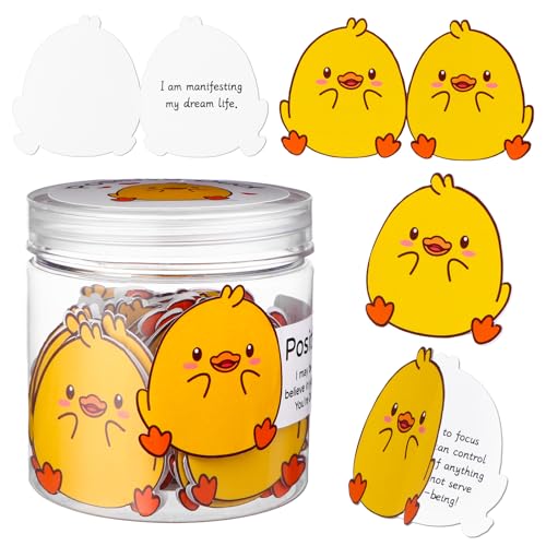60 Pcs Employee Appreciation Gift for Coworkers Emotional Support Positive Gifts Inspirational Affirmation Duck Cards to Cheer Up Friend Teacher Staff Team Student Back to School Gifts Office Supplies