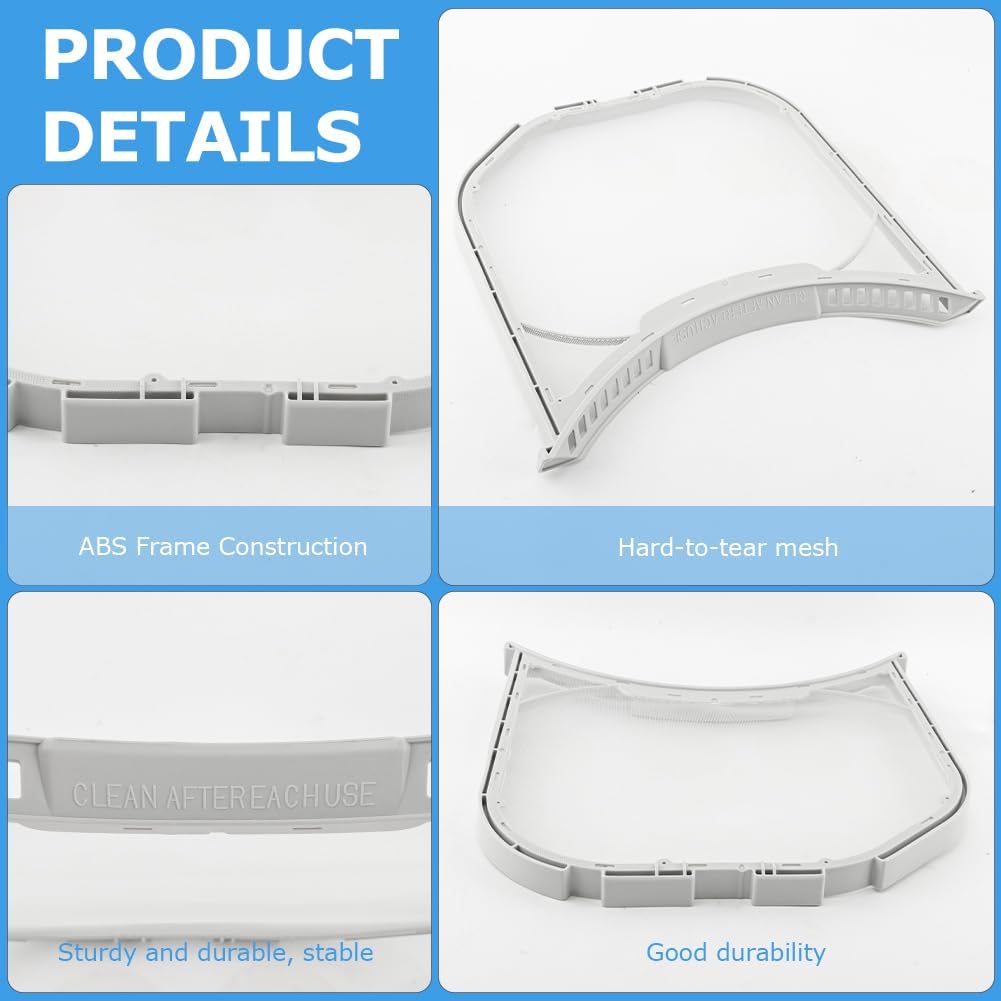 ADQ566564 Lint Filter Replacement for LG/Kenmore Dryers, Durable Stainless Steel Mesh Screen Trap with Dryer Vent Lint Brush, Filter Size 11.9 * 10.9 inch