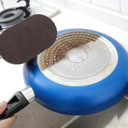 Image of Scrub Sponge with Handle, Scrubbing Pad for Stubborn Stains on Pots Pans & Kitchen Surfaces (2pcs)