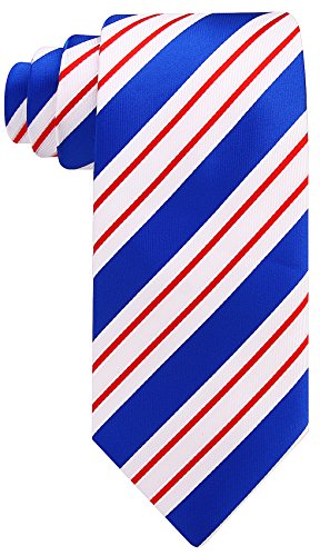 Blue & Red Necktie - Jacquard Woven Striped Tie - Red White and Blue Necktie Tie