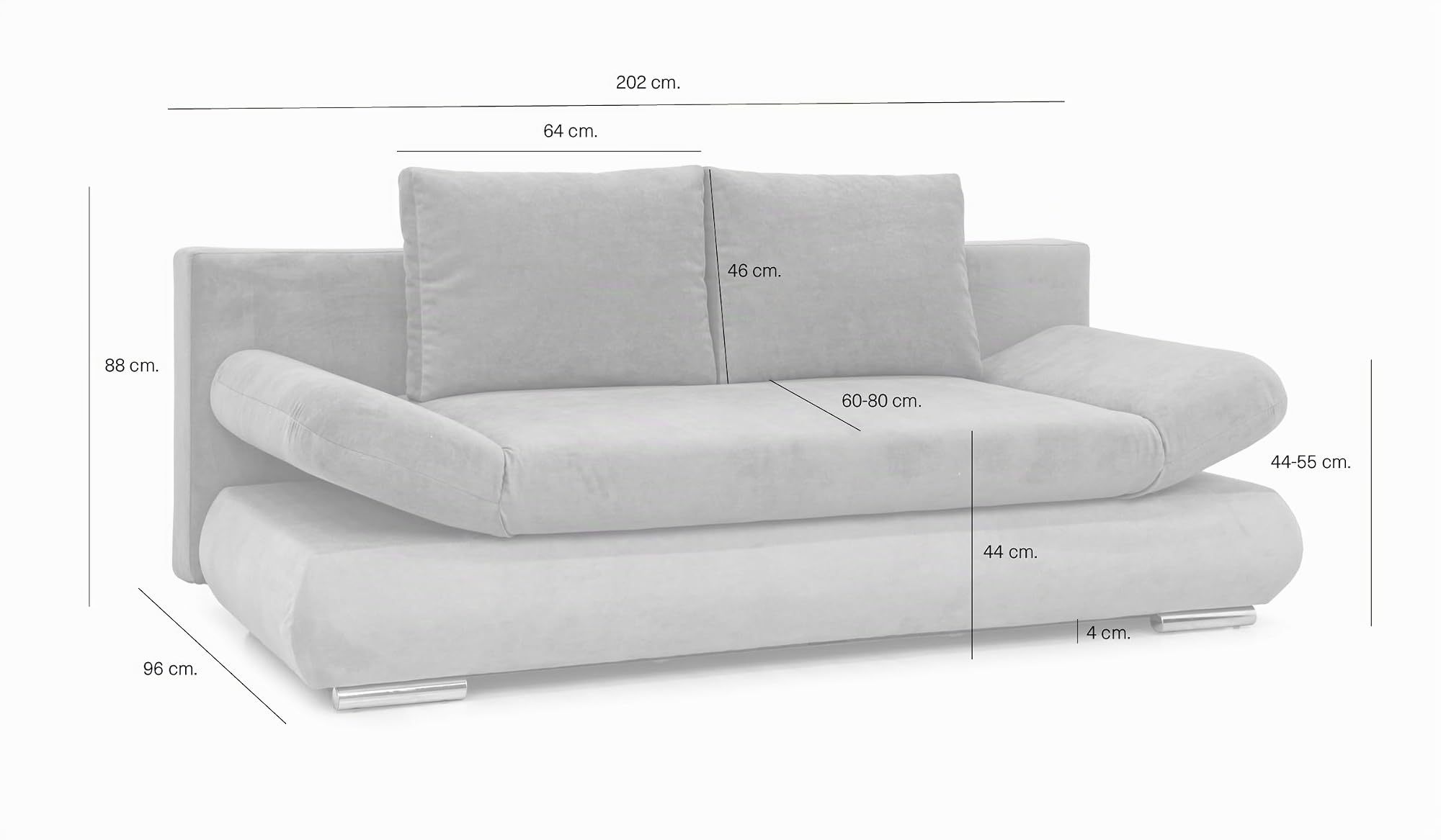 Hygger Next Schlafsofa mit Bettkasten 145x202 cm Modernes Design & Komfort