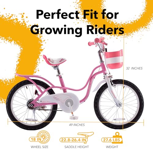 Image of Royalbaby Princess Girls Kids Bike 12 14 16 18 20 Inch Children Bicycle with Basket for Age 3-12 Years