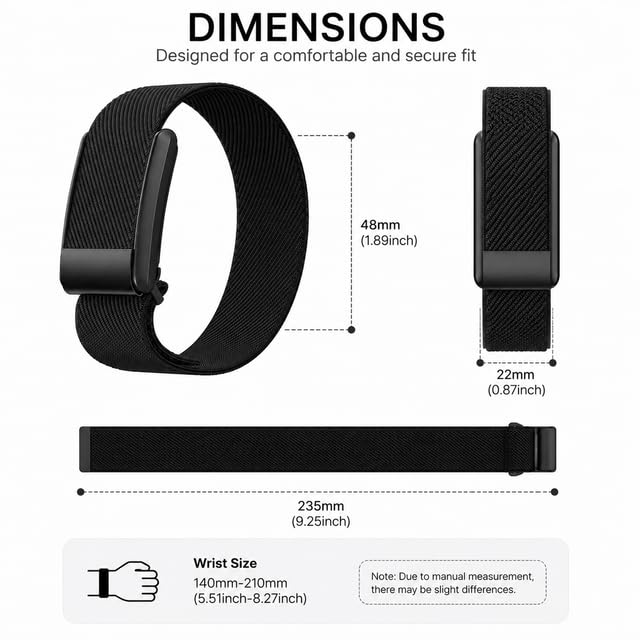 Angeer Nylon Braided Strap for Whoop 5.0, Black - Image 4