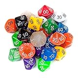 Wiz Dice Bulk Random Polyhedral Dice (D10(00) - 25 Pack) - Polyhedral Role Playing Dice in Unique Colors - DND Accessories for TTRPG Dice Games - Ideal Roleplaying Game Dice
