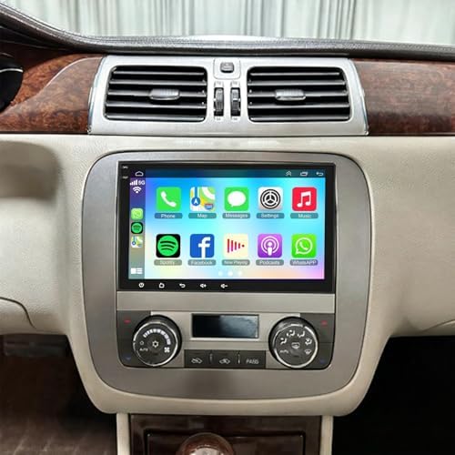 2+32GB Car Stereo Radio For Buick Lucerne 2006-2011 8" Carplay Bluetooth | Double Din Android Wireless Carplay Android Auto Support Bluetooth/GPS/WiFi/Backup Camera/SWC/FM/Mirror Link/IPS Touch Screen