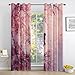 Fairy Tale Elf Curtains for Living Room, Cherry Blossom Blackout Curtains for Bedroom 84 Inches Long, Pink Fantasy Drapes, Grommet Decor Window Curtain 52 x 84 Inch uq&W129