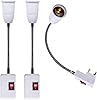 Flexible E27 Lamp Holder, 3PCS Plug in Wall Lights, Extension Bulb Adapter with On/Off Switch,E27 Bulb Holder with 15CM Gooseneck, 360° Adujstable Wall Lamp with Plug in Lights Converter for Hallway