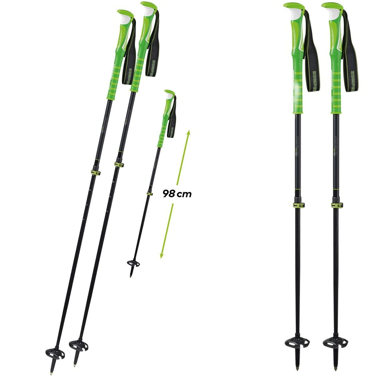 Komperdell C7 TITANAL CARBON Palo de esquí, PALOS DE Touring Ski, población migratoria trekkingstock Peso 190g