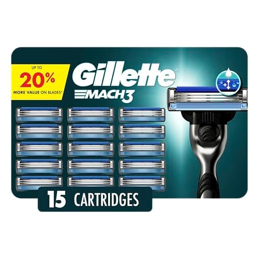 Gillette Mach3 Mens Razor Blade Refills, 15 Count, Designed for Sensitive Skin