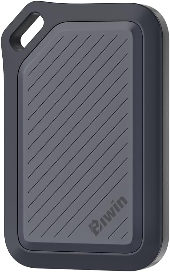 BIWIN PR2000 External SSD 2TB, Up to 2000 MB/s, IP67 Dust & Waterproof Portable SSD, Up to 3m Drop Protection, Support 4K 60FPS ProRes Record, USB-C USB3.2 Gen2x2, Black