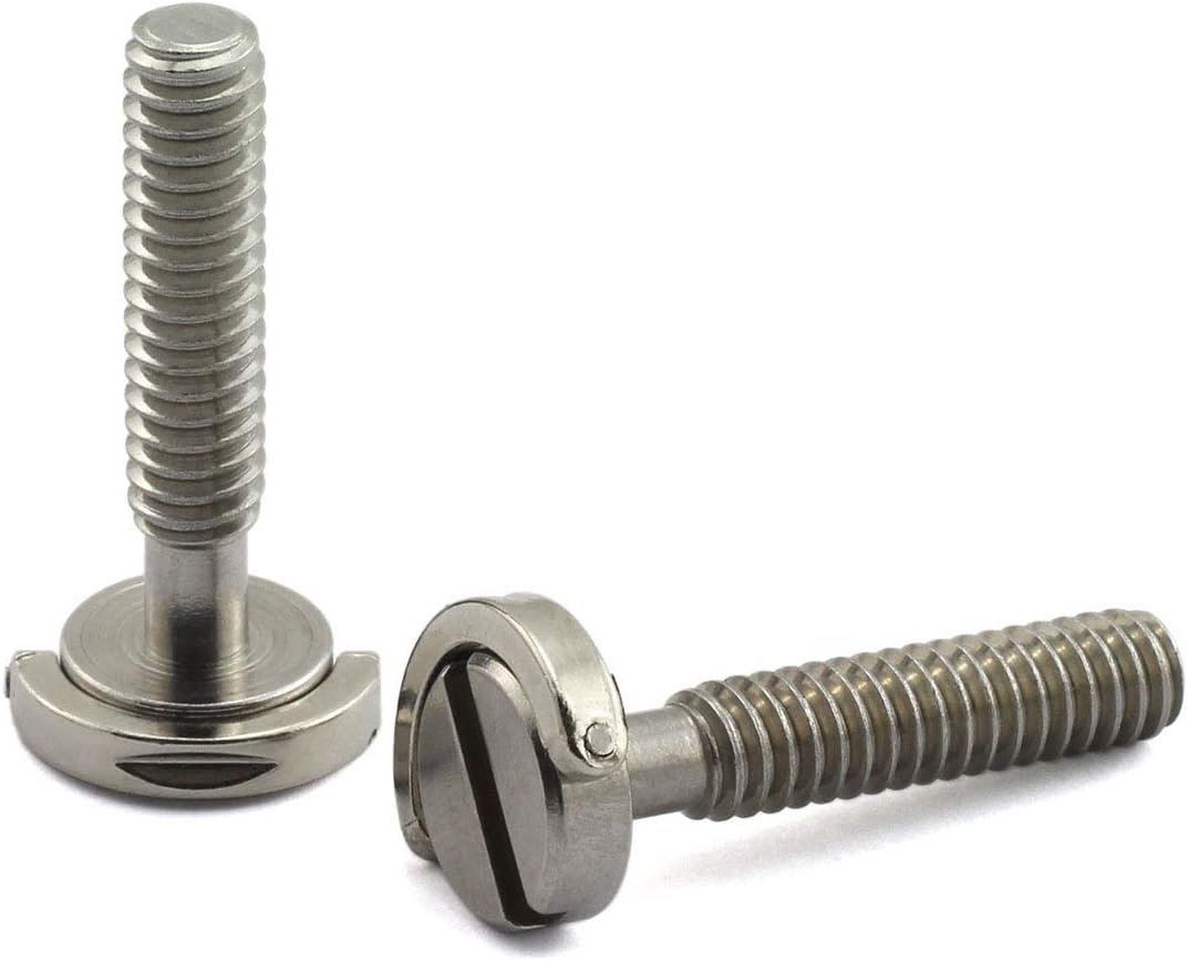 HJ Garden2pcs 1/4-20 Thread D-Ring Stainless Steel Camera Fixing Screws for Camera Tripod Monopod QR Plate,D Shaft Quick Release Plate Mounting Screw 30mm Length