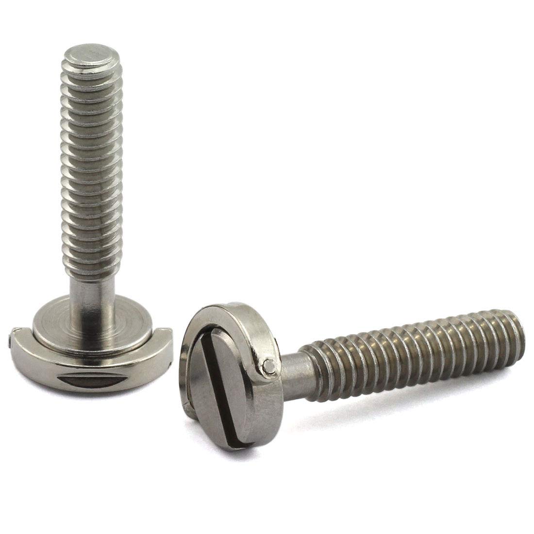 HJ Garden2pcs 1/4-20 Thread D-Ring Stainless Steel Camera Fixing Screws for Camera Tripod Monopod QR Plate,D Shaft Quick Release Plate Mounting Screw 30mm Length