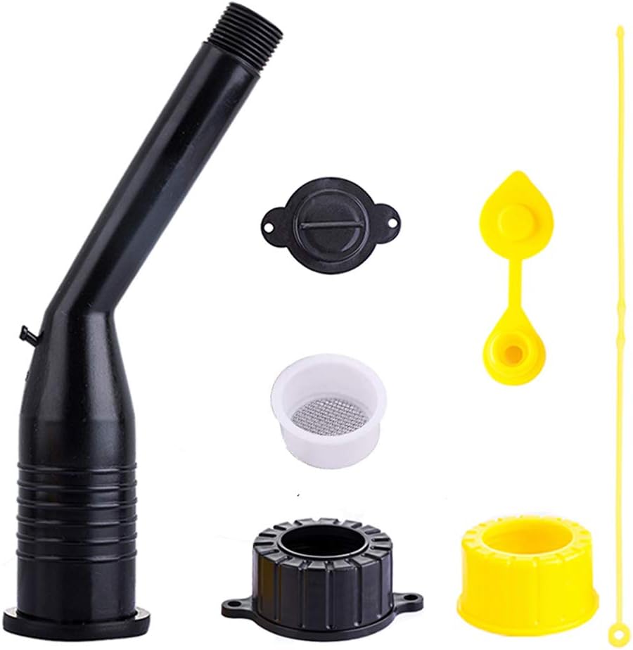 Gas Can Spout Replacement Upgraded Angle Nozzle Kit with Stainless Steel Filter Vent Cap for Old Style Water Jugs and Pre-2009 Plastic Gas Cans 1 2 5 Gallon
