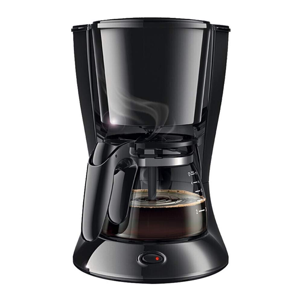 SOVORM Macchina da caffè Macchine da caffè Macchina da caffè a goccia per uso domestico Mini caffettiera Tè americano preparato in metallo (nero) The New