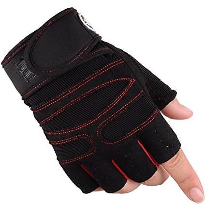 Frackson Imported 1 Pair Protective Half Finger Hand Riding, Cycling, Bike Motorcycle Gloves for Men, Universal Size