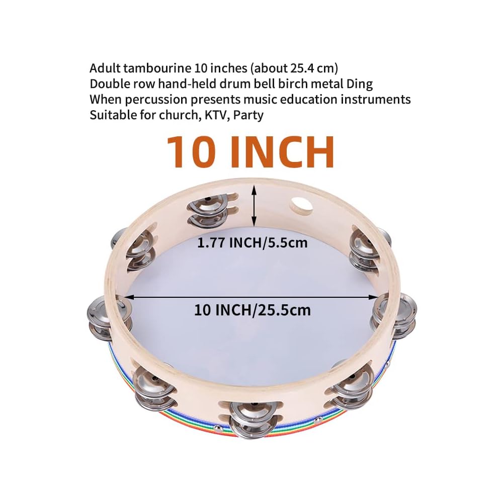 Buy GuangTao king Tambourine 10 inch peace Dove Bible Double Row