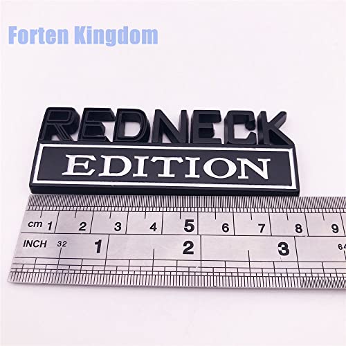 Image of 1PC Black and White Word Redneck Edition 3D Letter Metal Emblem Badge Sticker Decal for Truck or Car