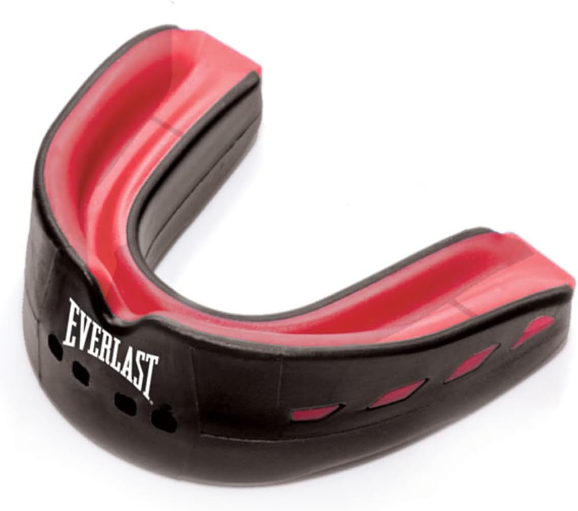 Everlast EverShield Boxing Mouth Guard – Double-Layered, Boil & Bite Fit for MMA, Wrestling | Adult Mouthguard with Case