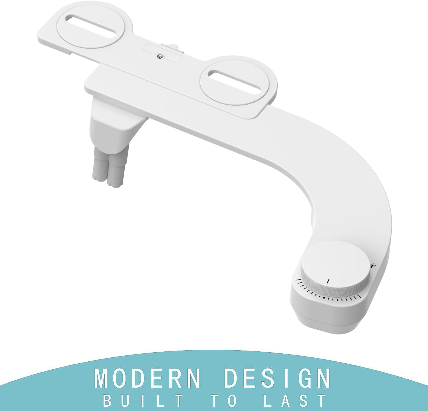 Left Handed Bidet - Ultra-Slimt Non-Electric Dual Nozzle (Frontal & Rear Wash) Adjustable Water Pressure, Water Bidet Toilet Seat Attachment,Easy to Install (White)