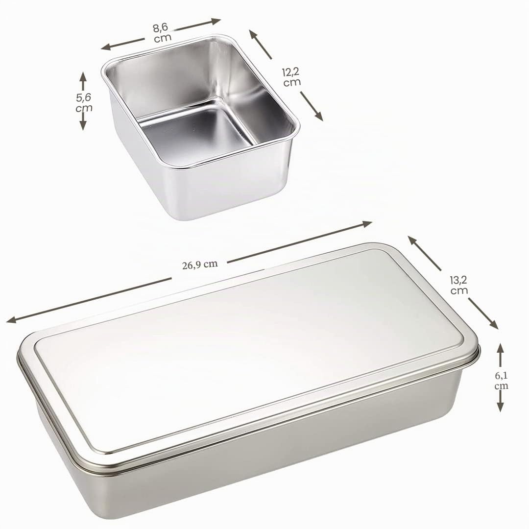 Gewürzbehälter aus Edelstahl, Yakumi-Pfanne, Gewürz-Aufbewahrungsbox, Tablett mit Deckel, hergestellt in Japan (3 Behälter)