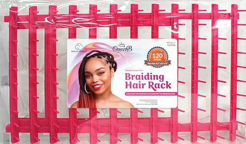 Dream World Large 120 Spool Braiding Hair Rack Hot Pink
