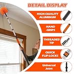 25FT Reach High Ceiling Duster Kits with 5-20FT Adjustable Pole - Includes Extra Long Duster, High Ceiling Duster, Rotatable Window Squeegee & Cobweb Duster for Ceiling Fans and Whole House Cleaning - Image 4