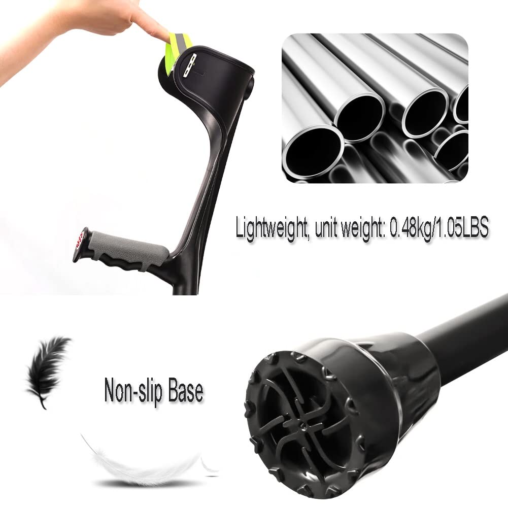 Składane Kule Ortopedyczna, Dorosły Lekka Laska, Aluminiowymi Kule, Czarny, 1 para, Zastosowanie Wysokość 92-115cm
