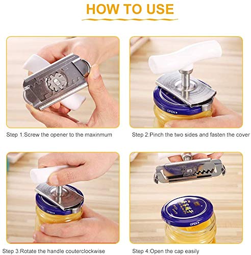 Ouvre-couvercle Ouvre-bocal Économie De Travail En Acier Inoxydable Ouvre-couvercle Pour Arthrite Outil De Préhension Spirale Peut Enlever Le Couvercle Blanc KG